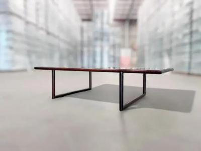 Joaquim Tenreiro Mid Century Modern Coffee Table in Hardwood Glass Joaquim Tenreiro c 1960s