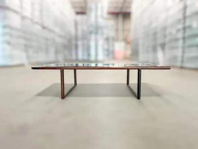 Joaquim Tenreiro Mid Century Modern Coffee Table in Hardwood Glass Joaquim Tenreiro c 1960s