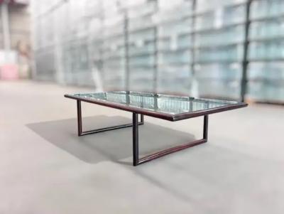 Joaquim Tenreiro Mid Century Modern Coffee Table in Hardwood Glass Joaquim Tenreiro c 1960s