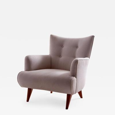 Joaquim Tenreiro Mid Century Modern Upholstery Lounge Chair by Joaquim Tenreiro Brazil 1956
