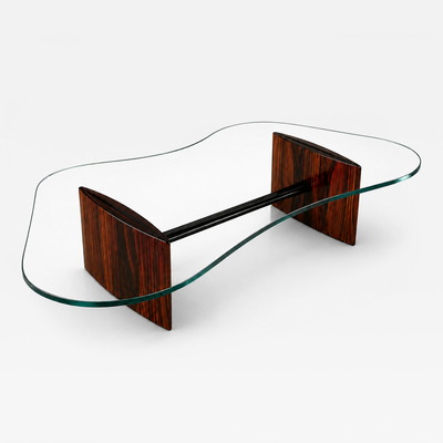 Joaquim Tenreiro Organic Form Coffee Table in Rosewood Crystal 1960s