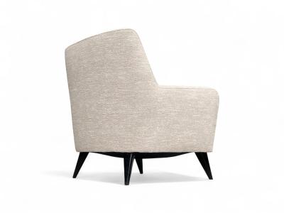 Joaquim Tenreiro Pair of Armchairs in Hardwood Off White Upholstery Joaquim Tenreiro Lot 30A