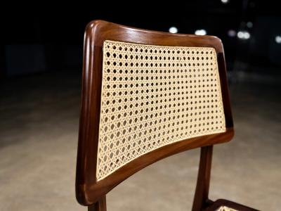 Joaquim Tenreiro Pair of Cadeira com Assento Curvo Chairs by Joaquim Tenreiro