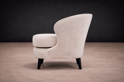 Joaquim Tenreiro Pair of Concha Armchairs in Grey Ultra Suede Joaquim Tenreiro 1960s
