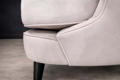 Joaquim Tenreiro Pair of Concha Armchairs in Grey Ultra Suede Joaquim Tenreiro 1960s