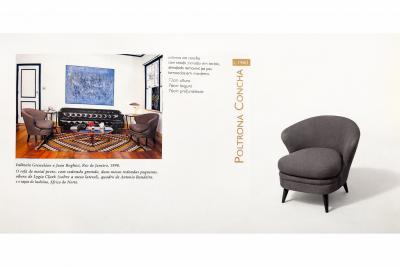 Joaquim Tenreiro Pair of Concha Armchairs in Grey Ultra Suede Joaquim Tenreiro 1960s