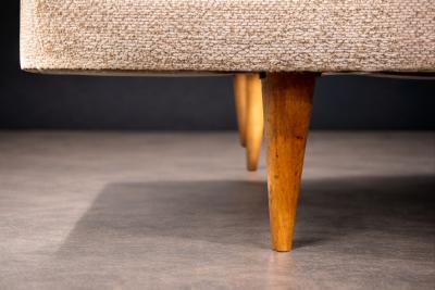 Joaquim Tenreiro Pair of L Armchairs in Hardwood Fabric Joaquim Tenreiro