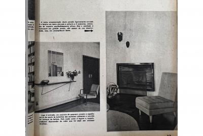 Joaquim Tenreiro Pair of L Armchairs in Hardwood Fabric Joaquim Tenreiro