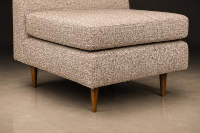 Joaquim Tenreiro Pair of L Lounge Chairs in Hardwood Chenille by Joaquim Tenreiro
