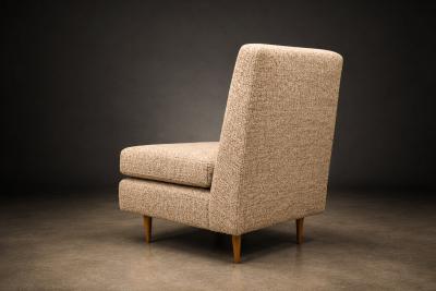 Joaquim Tenreiro Pair of L Lounge Chairs in Hardwood Chenille by Joaquim Tenreiro