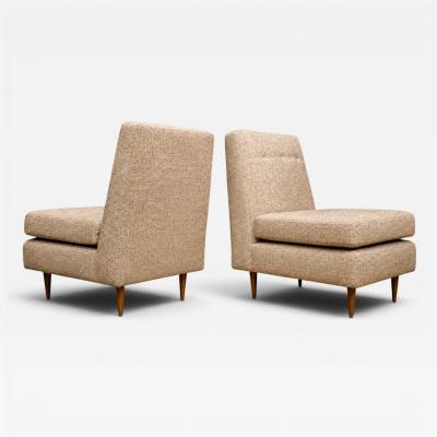 Joaquim Tenreiro Pair of L Lounge Chairs in Hardwood Chenille by Joaquim Tenreiro