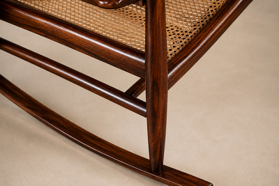 Joaquim Tenreiro Rare Cadeira de Embalo Rocking Chair in Solid Rosewood Caning Tenreiro