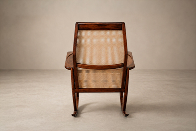 Joaquim Tenreiro Rare Cadeira de Embalo Rocking Chair in Solid Rosewood Caning Tenreiro