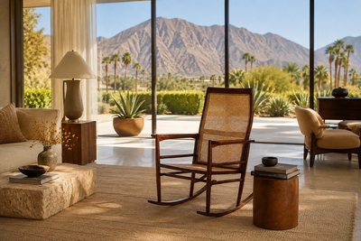Joaquim Tenreiro Rare Cadeira de Embalo Rocking Chair in Solid Rosewood Caning Tenreiro