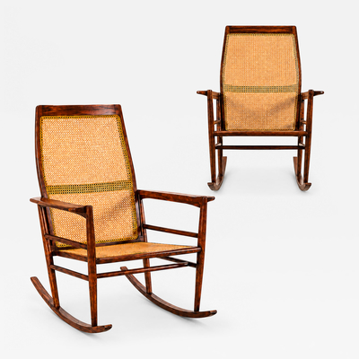 Joaquim Tenreiro Rare Cadeira de Embalo Rocking Chair in Solid Rosewood Caning Tenreiro