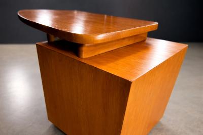 Joaquim Tenreiro Rare Curved Desk by Joaquim Tenreiro w Floating Top Drawer Cabinet Lot 731A