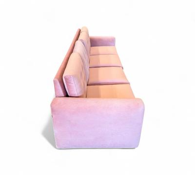 Joaquim Tenreiro Rectangular Sofa in Hardwood Pink Velvet Joaquim Tenreiro 1950s Lot 501