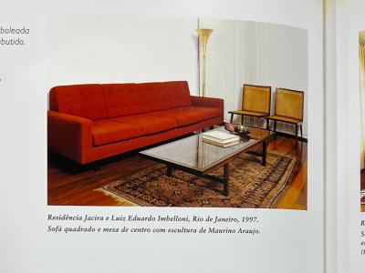 Joaquim Tenreiro Rectangular Sofa in Hardwood Pink Velvet Joaquim Tenreiro 1950s Lot 501