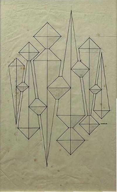 Joaquim Tenreiro Relevo Drawing ca 1980