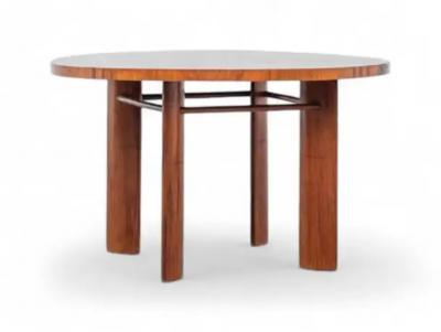 Joaquim Tenreiro Round Dining Table with Curved Legs by Joaquim Tenreiro 1950s