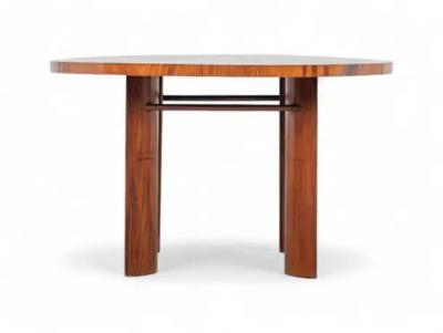 Joaquim Tenreiro Round Dining Table with Curved Legs by Joaquim Tenreiro 1950s