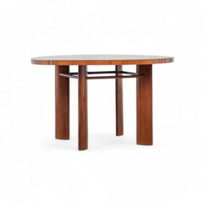 Joaquim Tenreiro Round Dining Table with Curved Legs by Joaquim Tenreiro 1950s