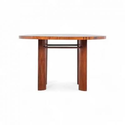 Joaquim Tenreiro Round Dining Table with Curved Legs by Joaquim Tenreiro 1950s