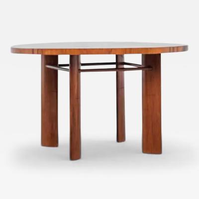 Joaquim Tenreiro Round Dining Table with Curved Legs by Joaquim Tenreiro 1950s