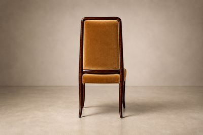 Joaquim Tenreiro Set of 10 Dining Chairs in Brazilian Rosewood Italian Mohair Velvet