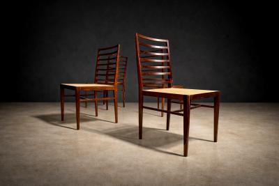 Joaquim Tenreiro Set of 4 Chairs in Rosewood Cane Joaquim Tenreiro 1950s