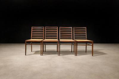 Joaquim Tenreiro Set of 4 Chairs in Rosewood Cane Joaquim Tenreiro 1950s