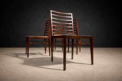 Joaquim Tenreiro Set of 4 Chairs in Rosewood Cane Joaquim Tenreiro 1950s