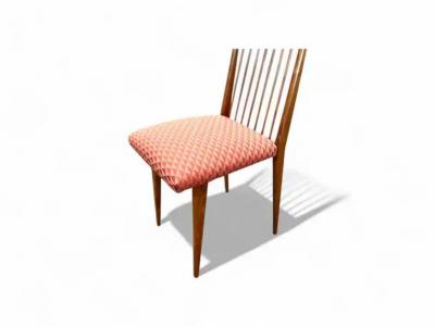 Joaquim Tenreiro Set of 6 Chairs in Caviuna Wood Fabric by Joaquim Tenreiro c 1950s