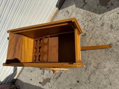 Joaquin Chaveri Inlaid Wooden Rolling Cart