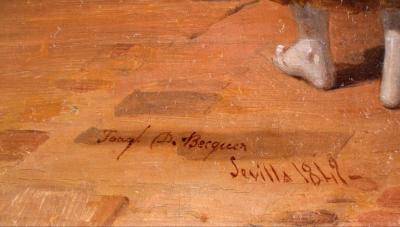 Joaquin Dominguez Becquer Dancers in a Courtyard