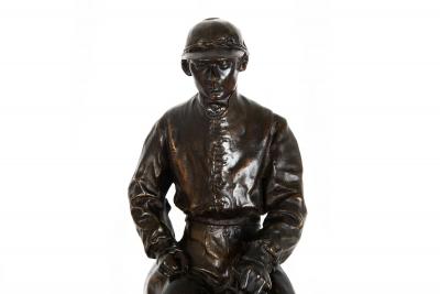 Jockey Horse Vainqueur du Derby Bronze Sculpture after Pierre Jules Mene