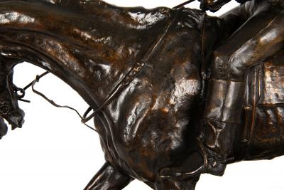 Jockey Horse Vainqueur du Derby Bronze Sculpture after Pierre Jules Mene