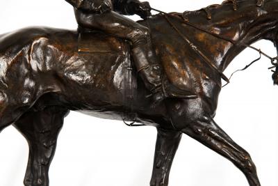 Jockey Horse Vainqueur du Derby Bronze Sculpture after Pierre Jules Mene