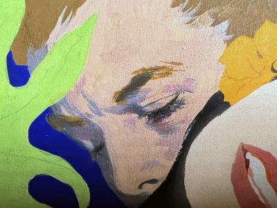 Joe Bowler Love Story Couple in Romantic Bliss Illustration Mid Century