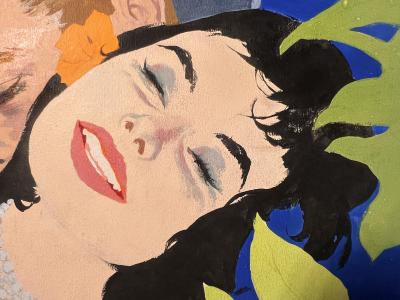 Joe Bowler Love Story Couple in Romantic Bliss Illustration Mid Century