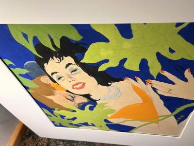 Joe Bowler Love Story Couple in Romantic Bliss Illustration Mid Century