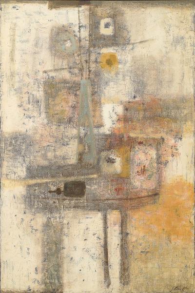 Joe Caroff MC Abstract Color Field Still Life entitled Foyer in Oil On Canvas Joe Caroff