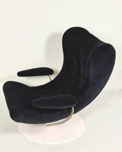 Joe Colombo 2 Rare Prototype Italian Organic Modern Swivel Lounge Chairs Joe Colombo 1970