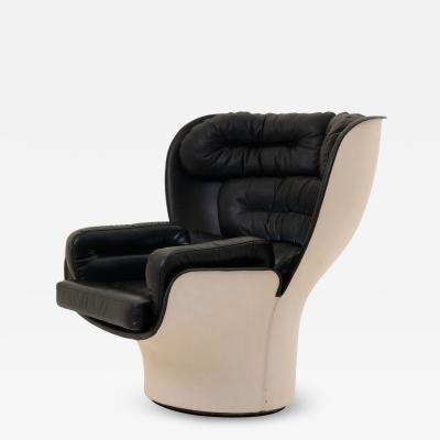 Joe Colombo Elda Chair Joe Colombo Comfort Black and Creme Italy circa 1970