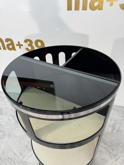 Joe Colombo Joe Colombo Black Lacquer Bar Cabinet Italy 1970s