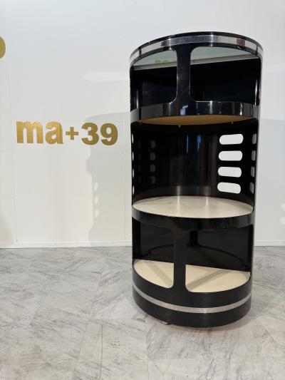 Joe Colombo Joe Colombo Black Lacquer Bar Cabinet Italy 1970s
