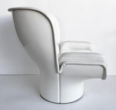 Joe Colombo Joe Colombo Elda Swivel Chair Fratelli Longhi White Leather 4 Available