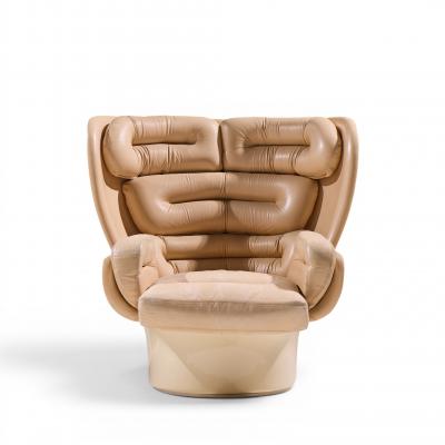 Joe Colombo Joe Colombo for Comfort Model 1005 Fiberglass and Leather Elda Lounge Chair