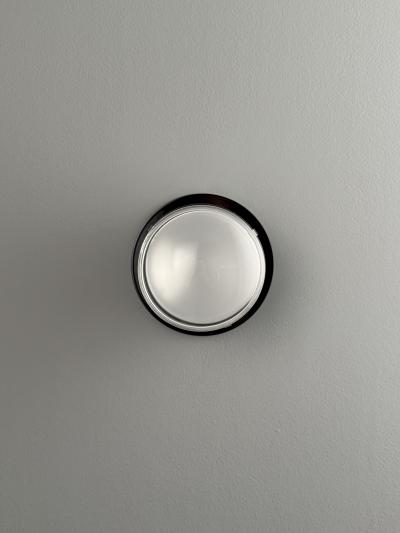 Joe Colombo Pair of Joe Colombo Black Fresnel Glass Metal Wall Lamps for Oluce