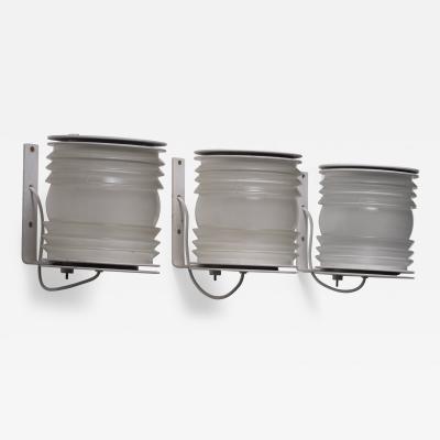 Joe Colombo Set of 3 Joe Colombo Fresnel wall lamps